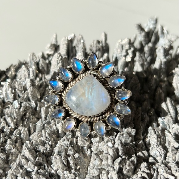 Sterling Silver Multi-Stone Moonstone Ring - Picture 6 of 10